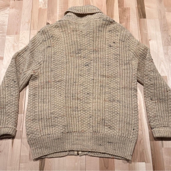 100% Wool Pendleton Men's Tan Zip-Up Sweater - Picture 2 of 3